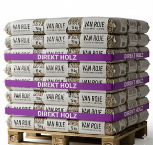 Van Roje Holzpellets – Palette mit 65 Säcken à 15 kg