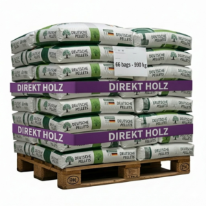 Deutsche Pellets – 66 Säcke – 990 kg